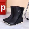 2025 new rain shoes women's fashion wear non-slip foreign style medium and high tube water shoes adult soft-soled long rain boots