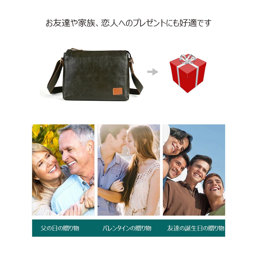 Whatna Antique-Style Tanned Natural Cowhide Leather Shoulder Bag for Men, Crossbody Messenger Bag, Large A4 Size, Fits iPad Pro 13, Horizontal Style,