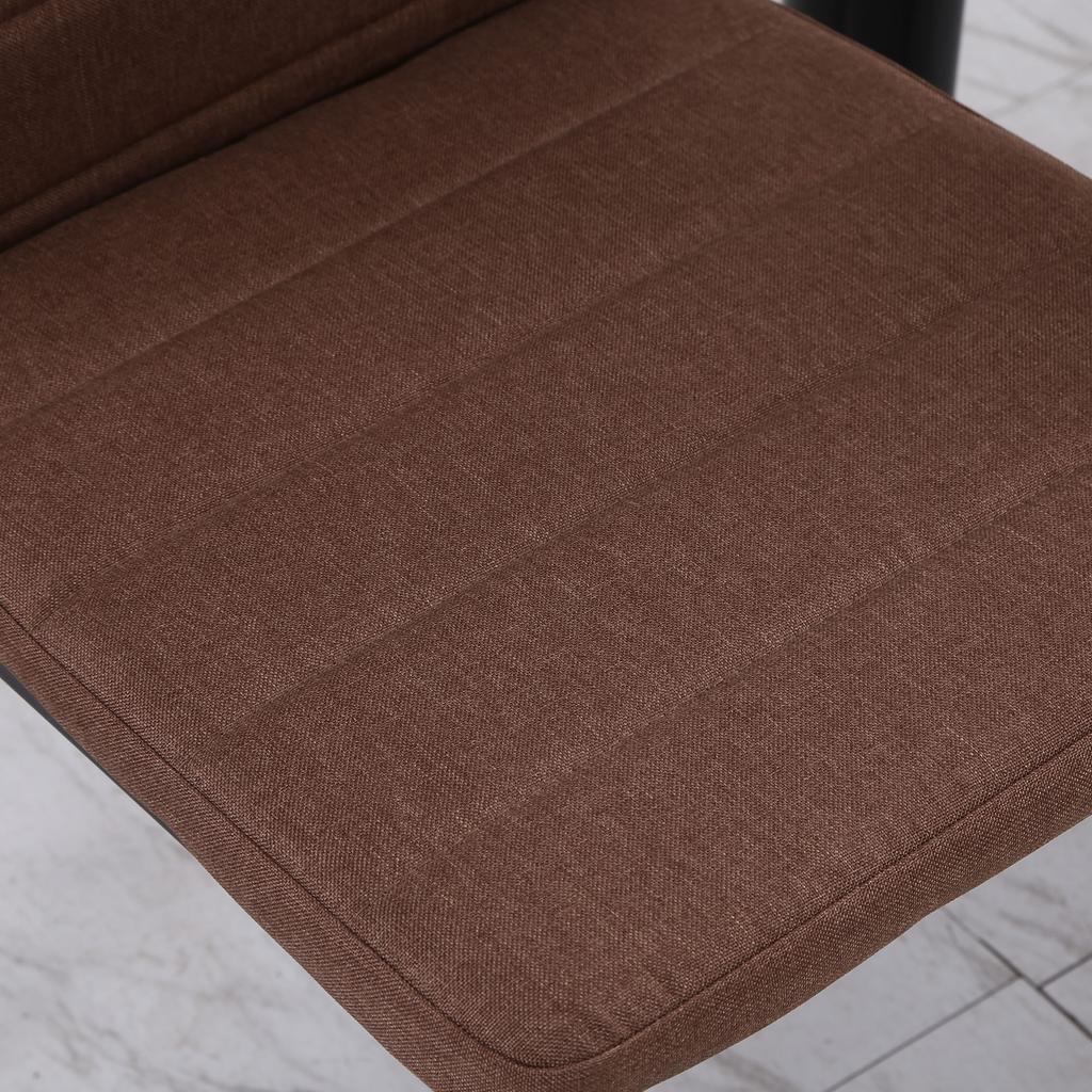 Set of 4 Padded Chairs for Living Room or Dining Room, Modern Kitchen Chairs, in Metal and Khaki Fabric