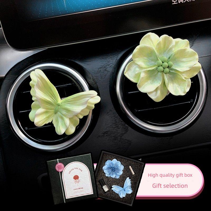 2026 New Butterfly Car Air Freshener Perfume Car Vent Decoration for Girls Flower Car Interior Accessories Diffuser Stone