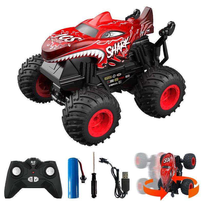 1:20 Shark Head Dinosaur Stunt Off-Road RC Car with Lights and Music - Children's Electric Toy