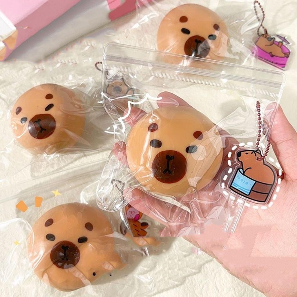 Jucărie Fidget cu Creștere Lentă în Formă de Capibara de Desene Animate, Jucărie pentru Reducerea Stresului, Jucărie Premiu pentru Ziua de Naștere/Sala de Clasă pentru Copii