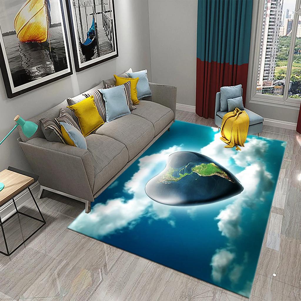 Romantic Valentines Day Love Printed Pattern Carpet Bedroom Non-slip Mat Home Living Room Bathroom Kitchen Home Decoration Mat