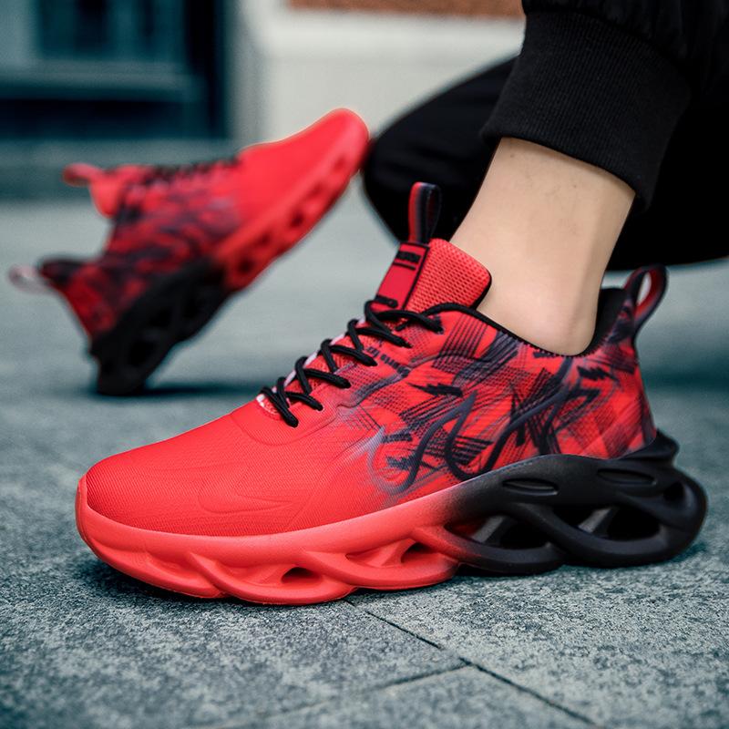 Men's Shoes New Spring and Summer Couples Mesh Breathable Running Sports Shoes Thick Sole Heightening Casual Shoes Large Size