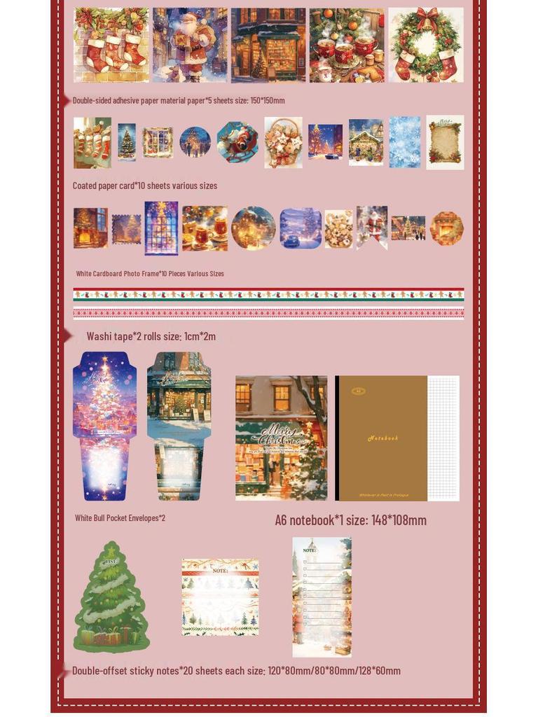 Neon Christmas Gift Box: Holiday Atmosphere Journal Sticker Set