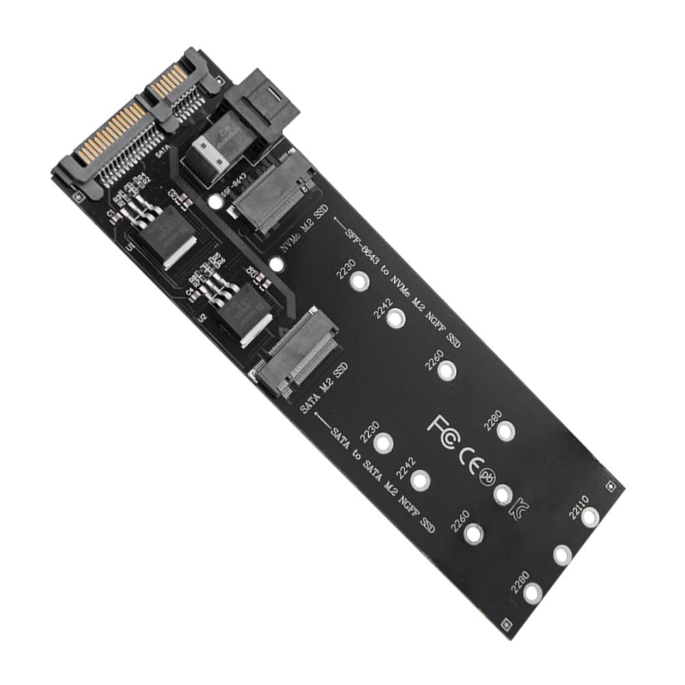 SFF-8643 To M.2 U2 Kit NGFF M-Key To Slimline SAS NVME PCIe 22Pin SATA Adapter SATA SSD Adapter Fit for Laptop Desktop Mainboard