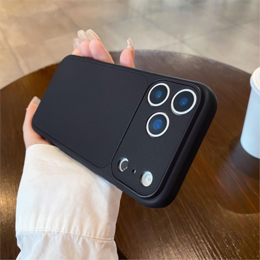 Luxury Silicone TPU Leather Texture Case For iPhone 17 16 15 14 13 Pro Max Large Camera Shockproof Armor Bumper Soft Phone Cover