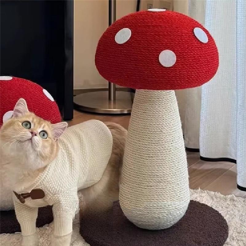 Mushroom Cat Scratch Board Sisal Vertical Cat Grab Column Red Umbrella Cat Climbing Frame Cat Toy