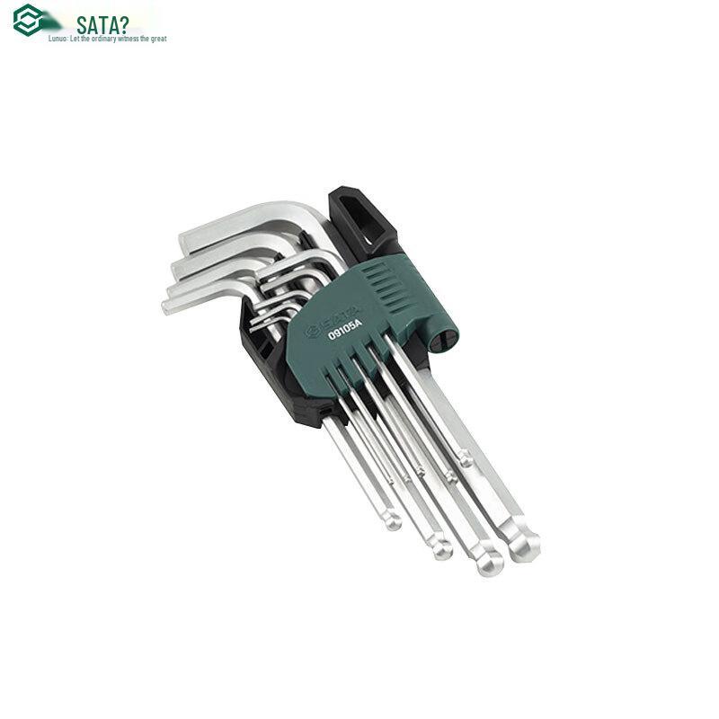 SATA 9-Piece Chrome Vanadium Steel Long Ball-End Hex Key Set