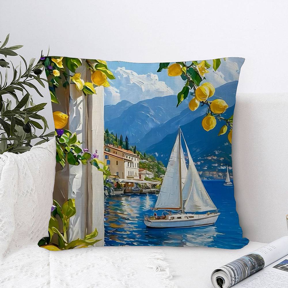 Mediterranean Lemon Cartoon Cm Cushion Cover Pillow Cover Decor Pillowcase Home Pillowcase for Couch Pillow