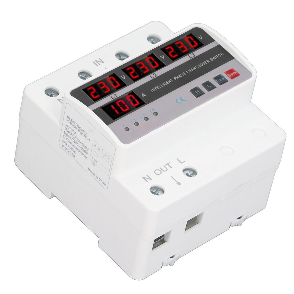 3 Phase Voltage Transfer Switch DIN Rail Mounted Electrical Selector Switch Voltage Current Protection Device AC220V