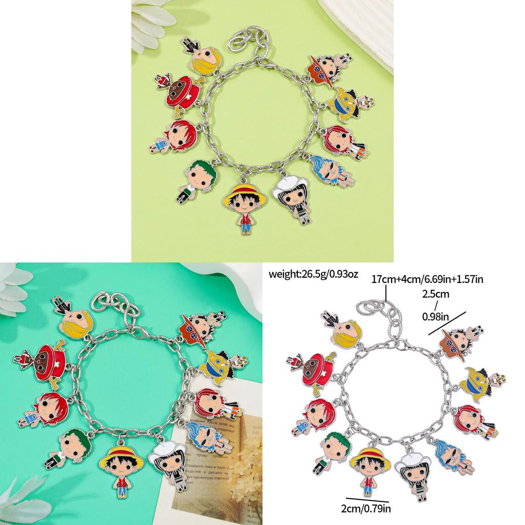 Einteilige Handkette mit Cartoon-Motiven von Luffy, Ace, Chopper aus Zamak-Legierung für Unisex-Geschenk
