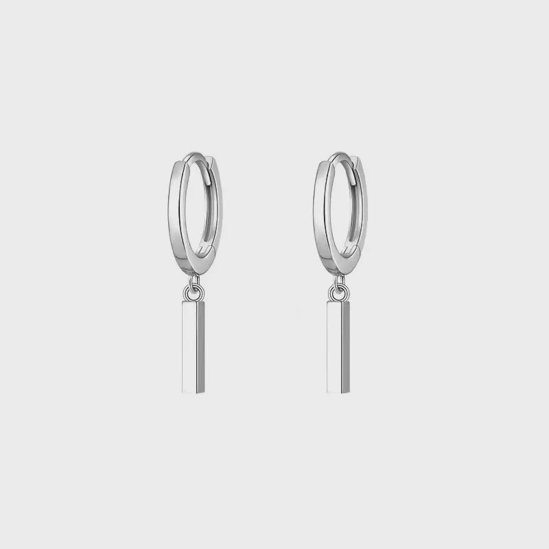 Men's and Women's High-End Silver Hoop Earrings with Niche Design - Stylish and Handsome Fashion Pendant Earrings