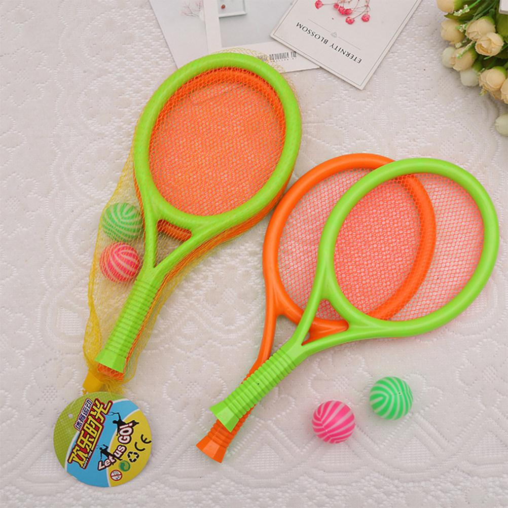 Badminton Rackets Balls Set Compact Lightweight Sturdy Handle Elastic Net Outdoor Indoor Sports Game for Kids Boys Girls
