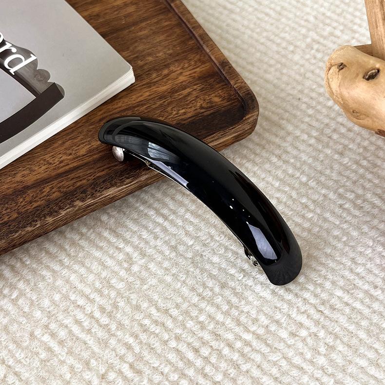 Acetic Acid Hair Clip Spring Clip for Girls Large Hairpin Headwear Glossy Elliptical Arc Hairpin Hair Accessories