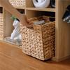 Square Wicker Baskets Cube Storage Bins, Water Hyacinth Hand-Knitting Storage Baskets, 1 Pcs Storage Basket Convenient