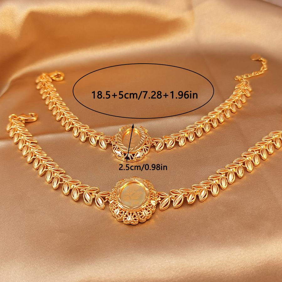 Bracciale con Ciondolo a Fiore di Rosa Retro in Oro Sabbia Vietnamita con Bordo Intarsiato e Catena a Moneta Rotonda