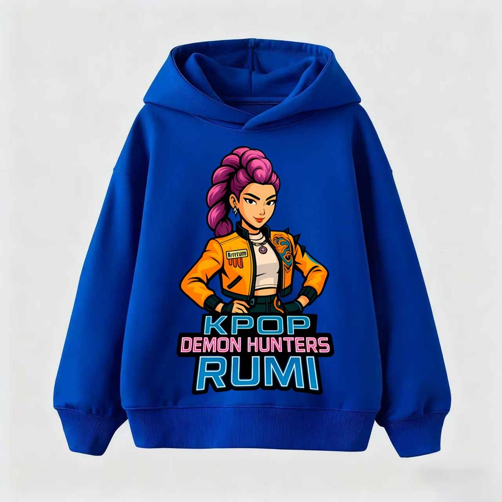 KPop Demon Hunters Hoodie Fashion Rumi Sweatshirt Pullover Cute Long Sleeve Autumn Boys Girls Cartoon Y2K Hoody Sportswear