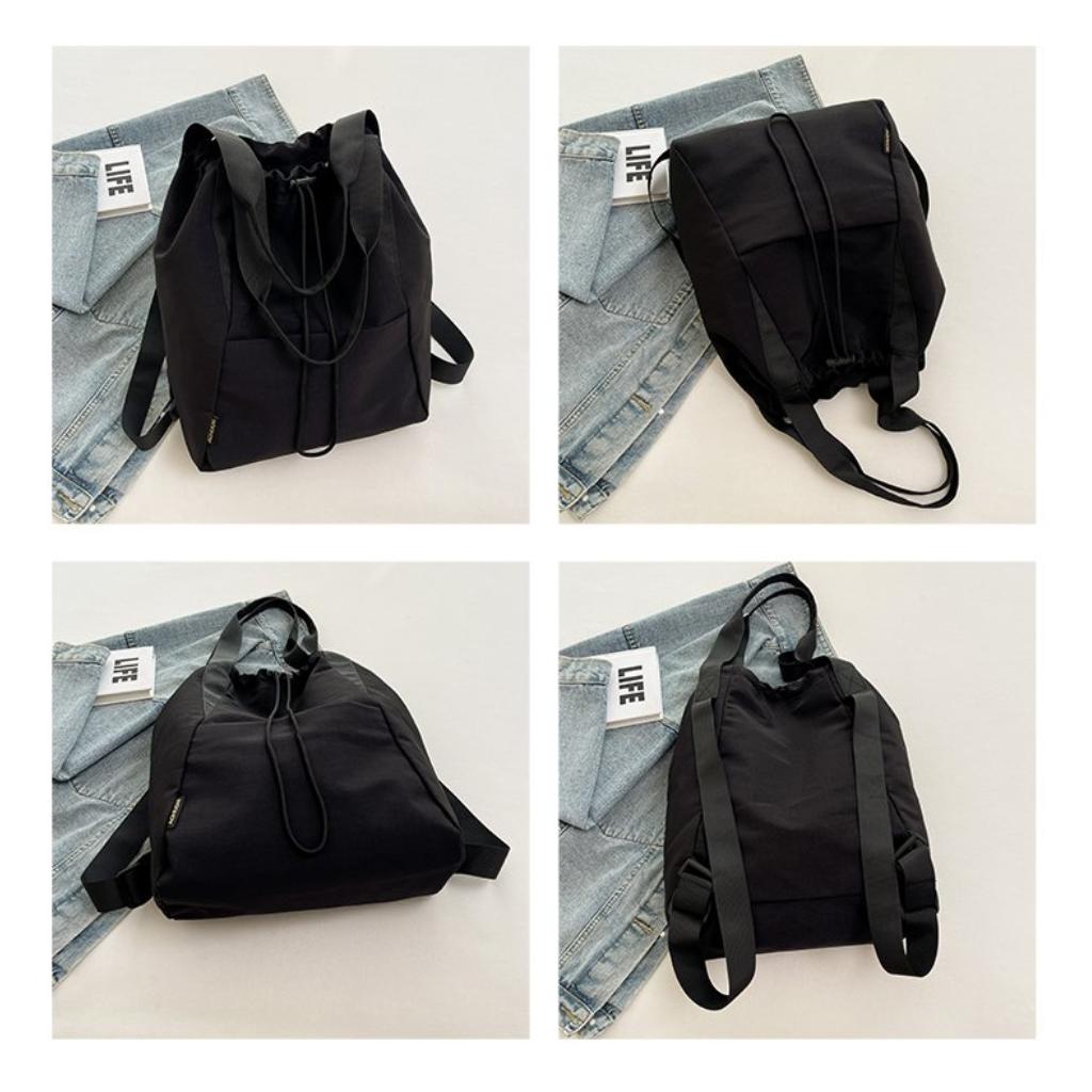 Backpack Women Nylon Drawstring Portable Daily Commute