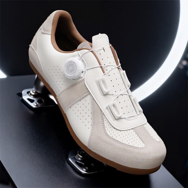 2026 Leather Unisex Cycling Shoes Breathable Hard Sole Road Mountain Bike Men Women
