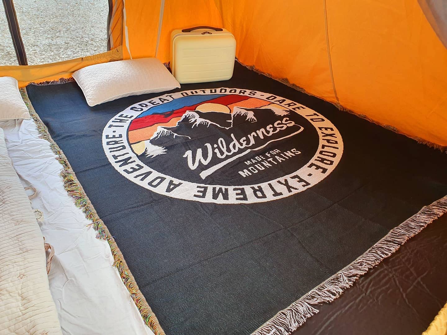 

Outdoor Blanket Sleeping in a Car Blanket Black Mountain Camper Awning Tent...