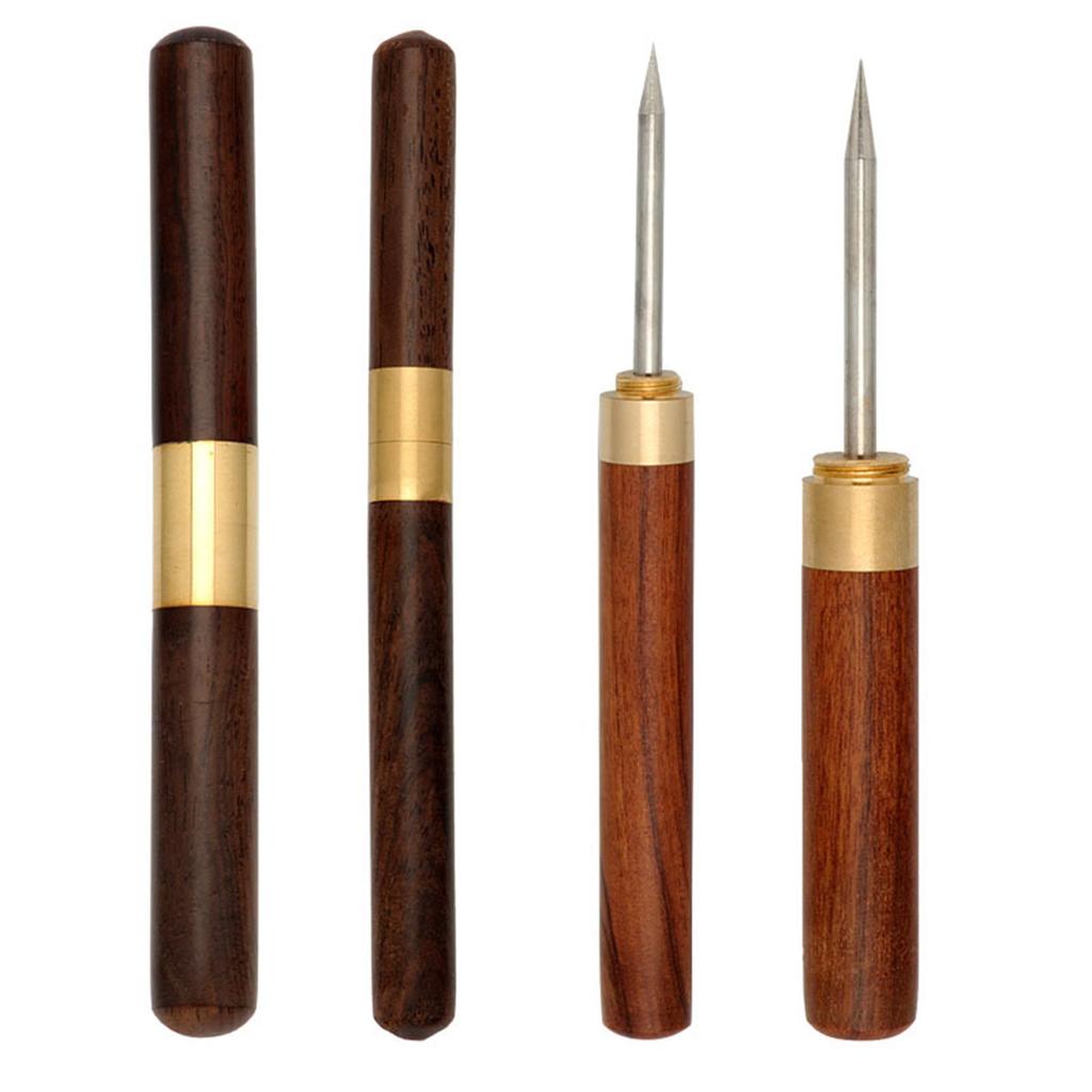 Leather Hole Punching Awl Wood Handle Leather Craft Punching Awl Tool for Leather Craft Stitching Leather Working