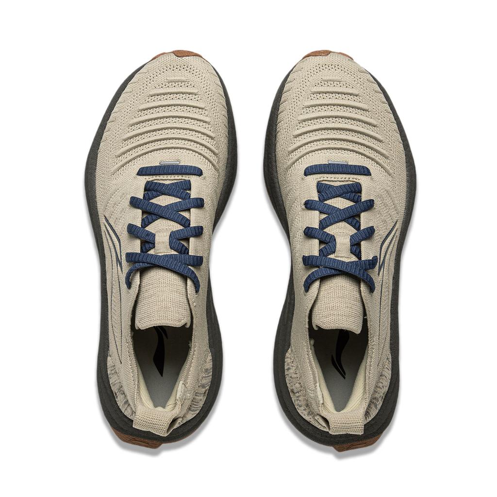 New LiNing Comfortable Cushioning Slip Resistant Abrasion Resistant Breathable Low Top Casual Running Shoes Men's Gray Blue ARSU065-1