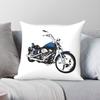 Super Glide Motorrad Blaue Quadratische Kissenhülle Polyester Leinen Samt Kreative Reißverschluss Dekorative Kissenhülle Heimkissenbezug