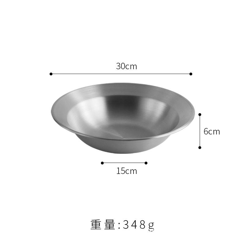 Korean Stainless Steel Crayfish Pot Thickened Straw Hat Round Plate Vegetable Plate Soup Plate Deep Plate Pasta Salad Plate
