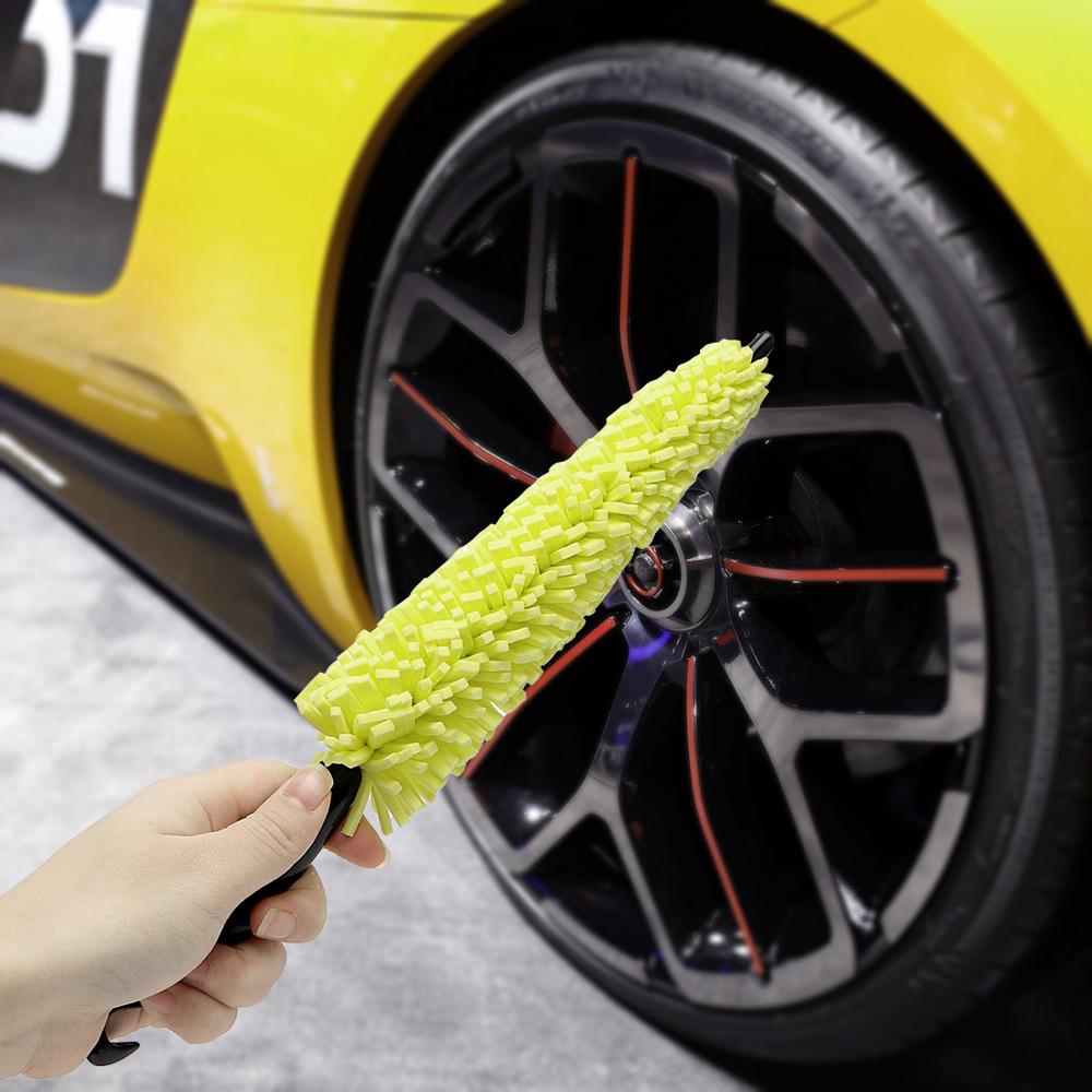 Wheel Rims Tire Washing Brush Vehicle Cleaning Brush Car Wheel Brush Car Wash Sponges Car Supplies Plastic Handle