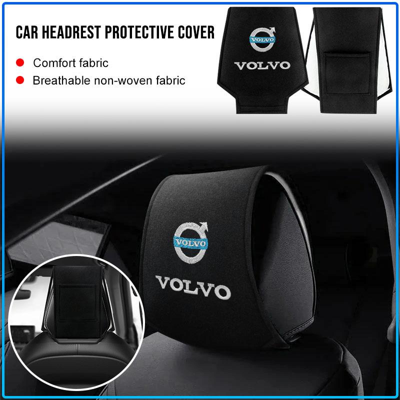 1/2pcs Car Accessories Seat Headrest Protective Covers For Volvo Rdesign XC90 S60 XC60 V70 S80 S40 V50 V40 V60 C30 S70