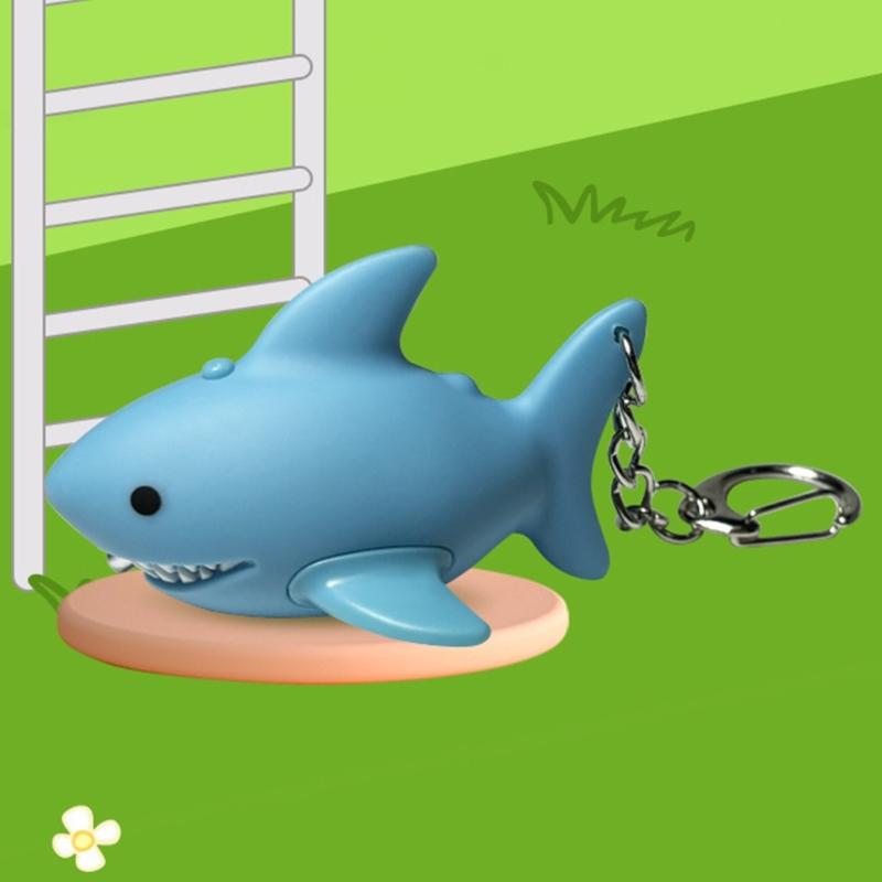 LED Illuminated Shark Shape Keychains Offering Light for Dark Key Finding At Night and As Fun Decorations