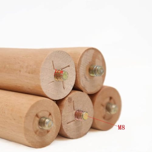 Fegson Solid Beech Furniture Legs, Set of 4, 200kg Weight Capacity, Table Legs, Sofa Legs, DIY, with Installation Kit, Natural Scandinavian Style, Off