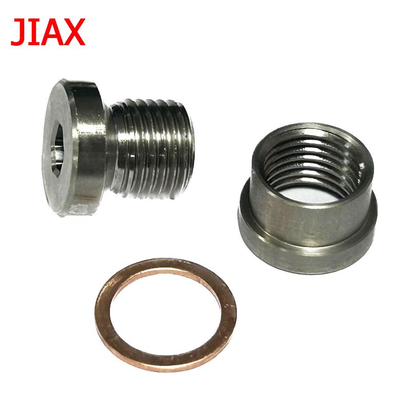 1set M12*1.25 Stainless steel S304 bung and nut kit for Exhaust oxygen sensor welding install, lambda sensor nut and plug серебряный