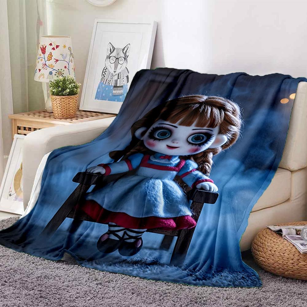 1pc AnnaBelle Blanket Lightweight Flannel Blanket Throw Blanket For Sofa, Bed, Travel, Camping, Livingroom, Office, Couch