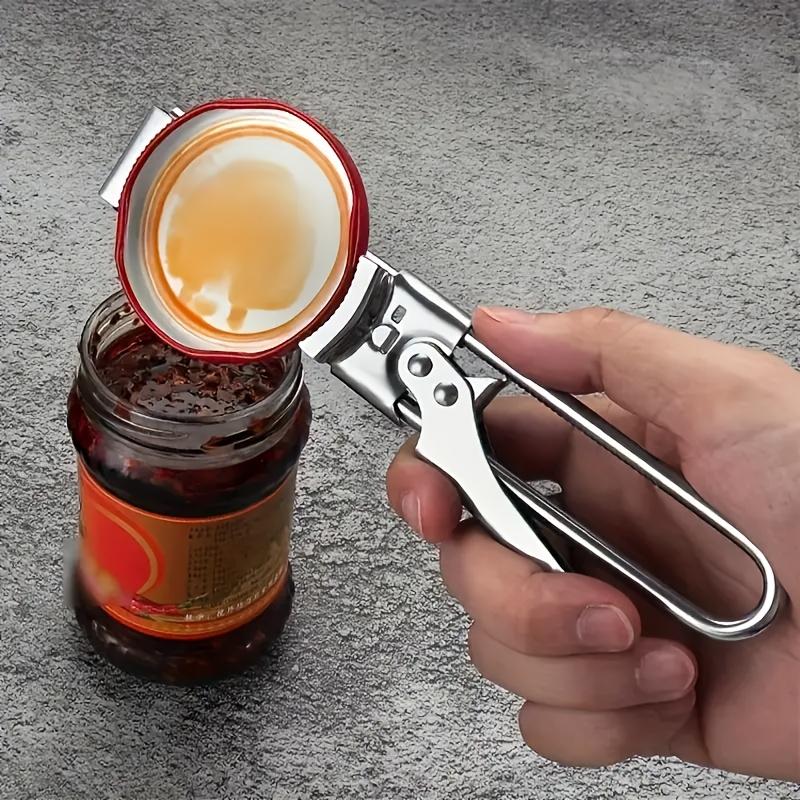 Stainless Steel Adjustable Jar & Bottle Opener- Multi-Functional Kitchen Tool with Ergonomic Grip for Easy Opening of Jars, Cans