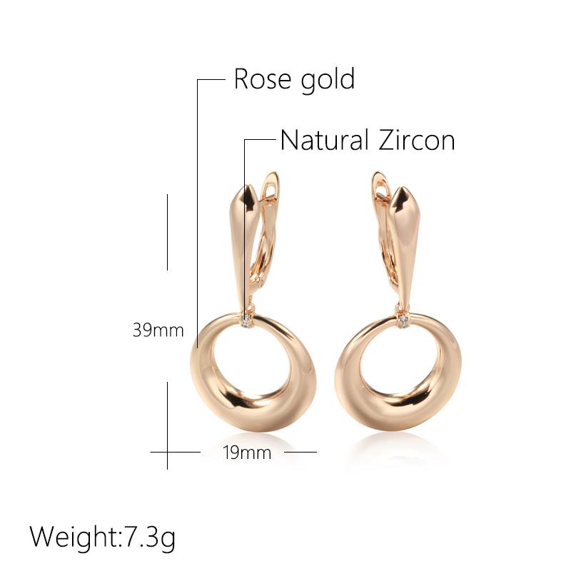 Kruhové náušnice Kinel Rose Gold Color pro ženy Vintage jemné šperky