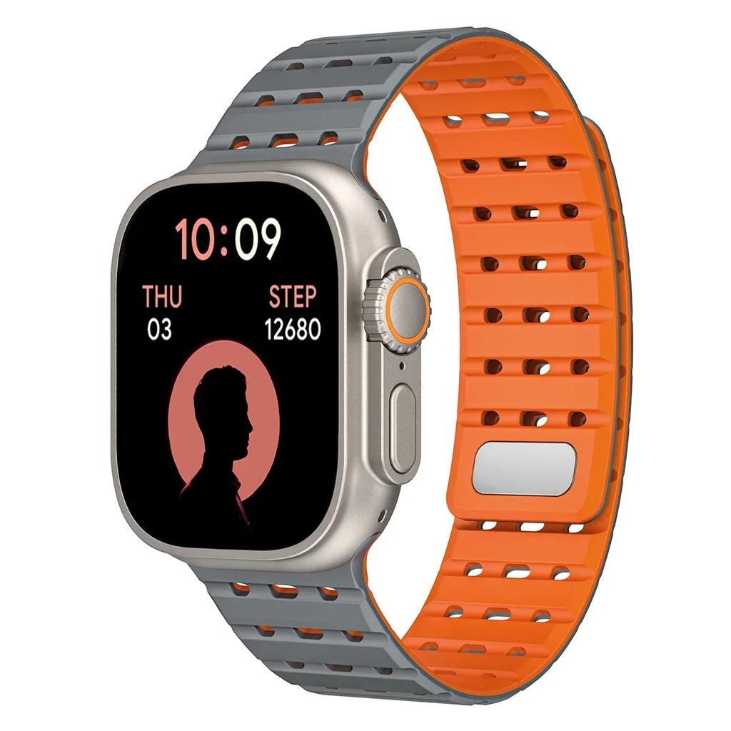 Silicone Magnetic Strap for Apple Watch 38mm 40 41 42 44 45 49 46mm Sports Breathable Wristband iWatch Ultra3 S-11 10 9 8 7 6 5