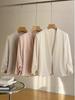 Endy Seven-Sleeve Versatile V-Neck Acetate Suit Jacket, Spring/Summer 2026: Stylish and Elegant Business Attire
