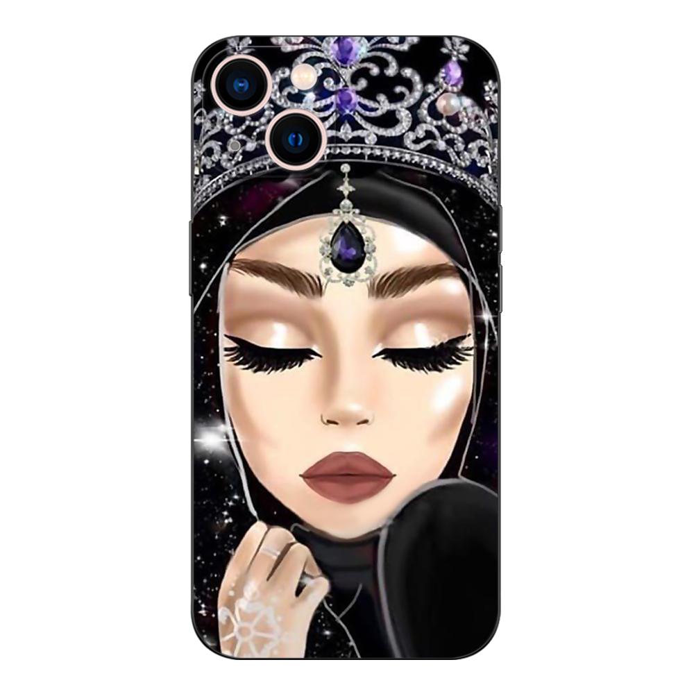 Schwarze TPU-Hülle für Vivo Y30 Y30G Y31 Y53S Y33 Y33S Y33T Y67 Y51 Y51S Y51A 2021 2022 2020 4G 5G Muslimisch Islamisch Gril Queen