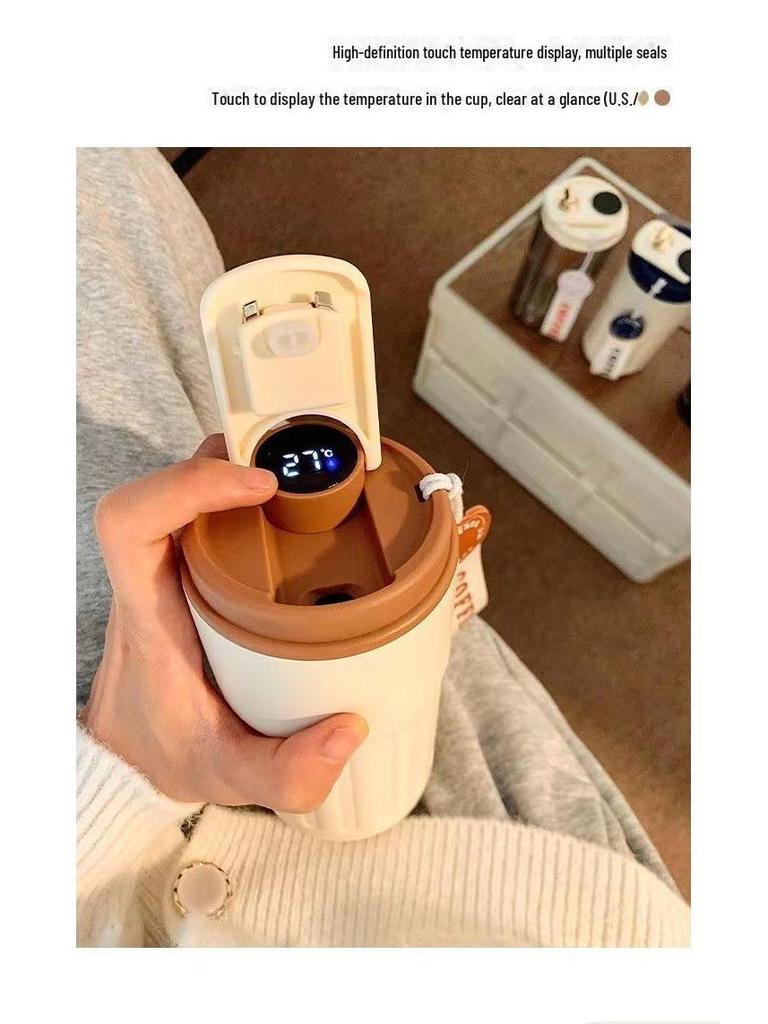 Stylish 316 Stainless Steel Thermos Cup with Temperature Display for Men and Women