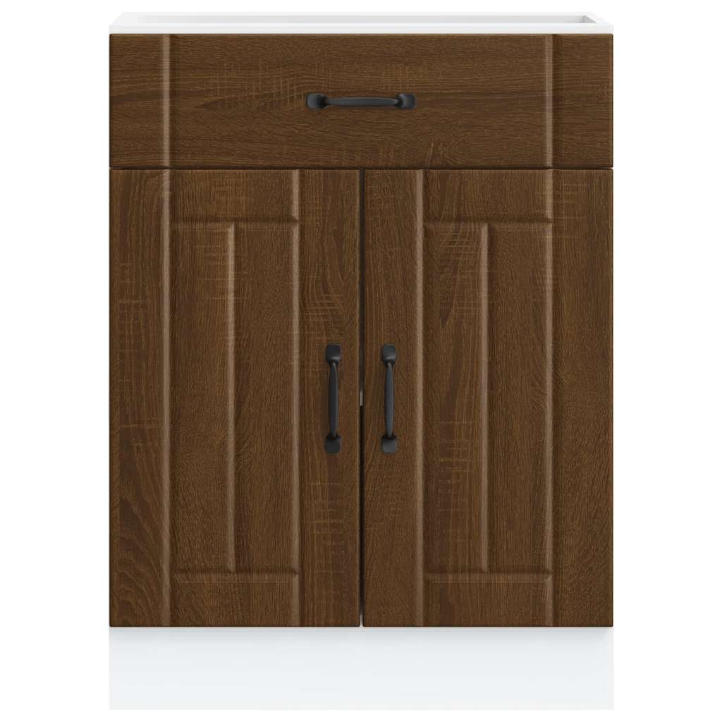 Kitchen Base Cabinet Lucca Brown Oak Effect Particleboard