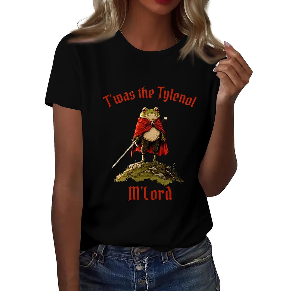 Women's Printed Round Neck Short Sleeve Top