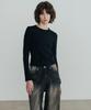 Hardcore Happiness Cut-Out Stitch Long Sleeve T-Shirt_Black