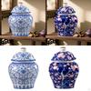 Chinese Porcelain Flowers Tea Canister Ginger Jar 250ml Storage Decorative Vase for Bedroom