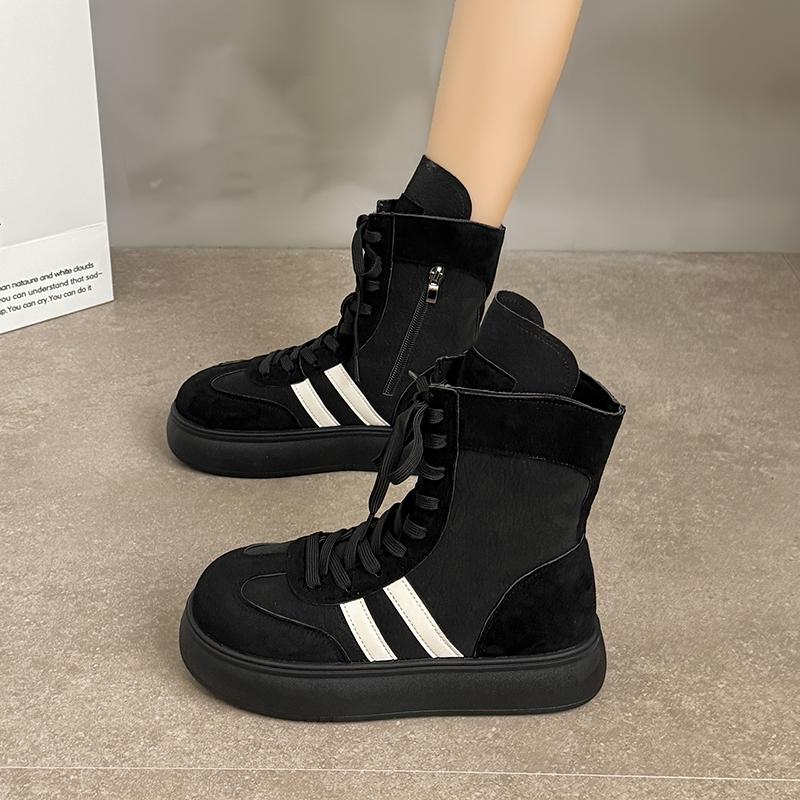 Fashion CRLAYDK Fashion Women's High Top Casual Shoes Comfortable Ankle Lace Up Walking Boots Leather Winter Sneakers for Ladies