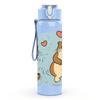 1PC Cute Otter Couple Animal Pattern 750ml Color Plastic Sports Water Bottle Leakproof Flip Straw Lid Suitable for Sports Office Home Use