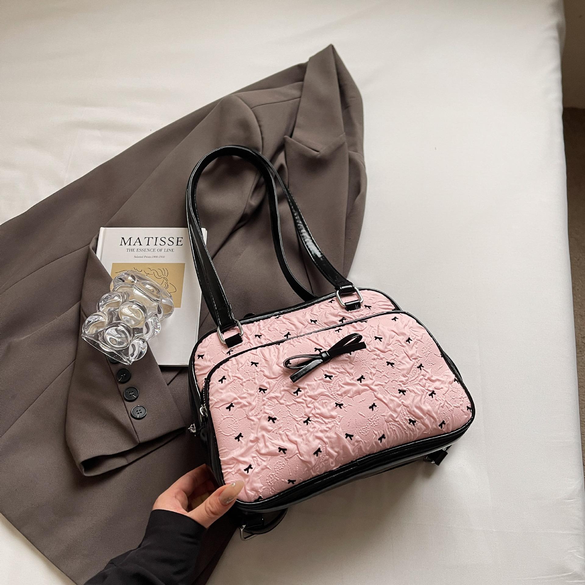 

2025 New Trend Women s Bag Fashion Backpack Niche Bow Shoulder Tote Bag High Value Backpack розовый