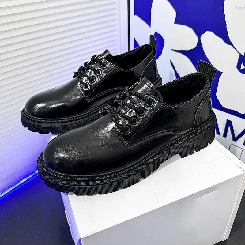 New autumn British style black thick-soled waterproof and wear-resistant business dress casual wedding leather shoes