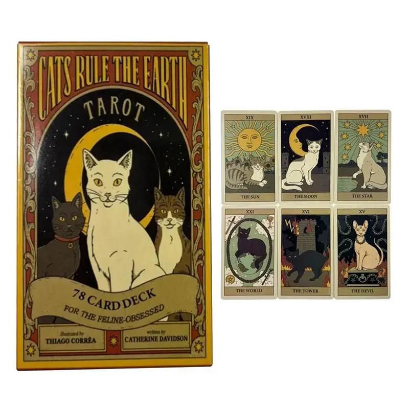 Карты Таро «Кошки Правят Землей» A 78 Oracle English Visions Divination Edition Колода Борад Игры